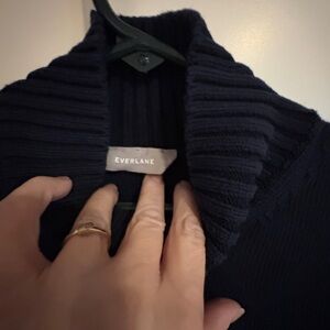 Everlane Women's Dark Blue mock neck Sweater
